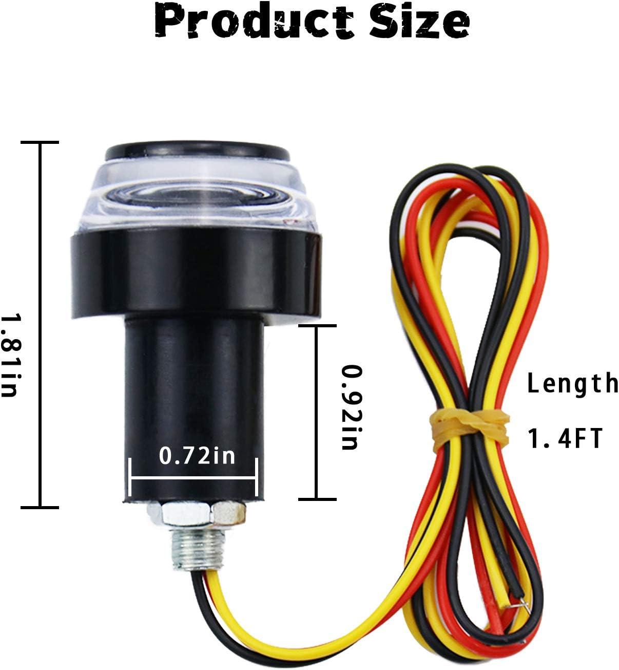 imageLivTee Motorcycle Handlebar End LED Lights Dual Color for Turn Signal Lights and Side Marker Lights or Running Lights AmberWhite