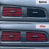 imageLivTee 20 Pieces Car Air Conditioner Decoration Strip for Vent Outlet Universal Waterproof Bendable Air Vent Outlet Trim Decoration Car Interior Accessories GreenShiny red