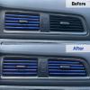 imageLivTee 20 Pieces Car Air Conditioner Decoration Strip for Vent Outlet Universal Waterproof Bendable Air Vent Outlet Trim Decoration Car Interior Accessories GreenShiny Blue