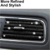 imageLivTee 20 Pieces Car Air Conditioner Decoration Strip for Vent Outlet Universal Waterproof Bendable Air Vent Outlet Trim Decoration Car Interior Accessories GreenBling Black