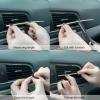 imageLivTee 20 Pieces Car Air Conditioner Decoration Strip for Vent Outlet Universal Waterproof Bendable Air Vent Outlet Trim Decoration Car Interior Accessories GreenCarbon Black