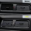 imageLivTee 20 Pieces Car Air Conditioner Decoration Strip for Vent Outlet Universal Waterproof Bendable Air Vent Outlet Trim Decoration Car Interior Accessories GreenCarbon Black
