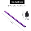 imageLivTee 20 Pieces Car Air Conditioner Decoration Strip for Vent Outlet Universal Waterproof Bendable Air Vent Outlet Trim Decoration Car Interior Accessories GreenPurple