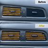 imageLivTee 20 Pieces Car Air Conditioner Decoration Strip for Vent Outlet Universal Waterproof Bendable Air Vent Outlet Trim Decoration Car Interior Accessories GreenShiny Gold