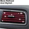 imageLivTee 20 Pieces Car Air Conditioner Decoration Strip for Vent Outlet Universal Waterproof Bendable Air Vent Outlet Trim Decoration Car Interior Accessories GreenBling Red