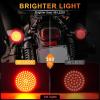 imageLivTee Extremely Bright Flashing Strobe Blinking Brake Stop Tail LED Lights Panel with 1157 Base Compatible with Harley Dyna Street Glide Road King Brilliant RedRear  Standard