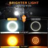imageLivTee Extremely Bright Flashing Strobe Blinking Brake Stop Tail LED Lights Panel with 1157 Base Compatible with Harley Dyna Street Glide Road King Brilliant RedFront