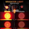 imageLivTee Extremely Bright Flashing Strobe Blinking Brake Stop Tail LED Lights Panel with 1157 Base Compatible with Harley Dyna Street Glide Road King Brilliant RedRear
