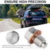 imageLivTee M14x15MM Stainless Steel Magnetic Oil Drain Plug With 3PCS Oil Pan Drain Plug Gasket Fits for Kawasaki Fits for Ford Fits for Honda Fits for Yamaha Fits for Hyundai Car Accessories