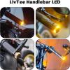 imageLivTee Motorcycle Handlebar End LED Lights Dual Color for Turn Signal Lights and Side Marker Lights or Running Lights AmberWhite
