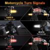 imageLivTee Super Bright 4PCS Motorcycle Indicators Flowing LED Turn Signal Lights 12V for Motorbike Scooter Quad Cruiser Off Road Amber YellowWhiteRedAmber