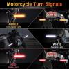 imageLivTee Super Bright 4PCS Motorcycle Indicators Flowing LED Turn Signal Lights 12V for Motorbike Scooter Quad Cruiser Off Road Amber YellowWhiteRedAmber