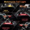 imageLivTee Universal 8quot Flexible LED Light Strip with Tail Brake Stop Turn Signal Lights Allinone for Motorcycle Scooter Quad Cruiser Off Road RedAmber