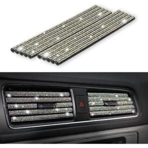 imageLivTee 20 Pieces Car Air Conditioner Decoration Strip for Vent Outlet Universal Waterproof Bendable Air Vent Outlet Trim Decoration Car Interior Accessories GreenBling AB
