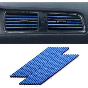 imageLivTee 20 Pieces Car Air Conditioner Decoration Strip for Vent Outlet Universal Waterproof Bendable Air Vent Outlet Trim Decoration Car Interior Accessories GreenBlue