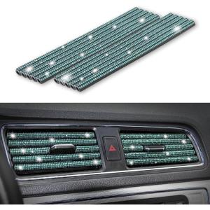 imageLivTee 20 Pieces Car Air Conditioner Decoration Strip for Vent Outlet Universal Waterproof Bendable Air Vent Outlet Trim Decoration Car Interior Accessories GreenBling Blue