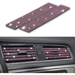 imageLivTee 20 Pieces Car Air Conditioner Decoration Strip for Vent Outlet Universal Waterproof Bendable Air Vent Outlet Trim Decoration Car Interior Accessories GreenBling Purple