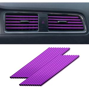 imageLivTee 20 Pieces Car Air Conditioner Decoration Strip for Vent Outlet Universal Waterproof Bendable Air Vent Outlet Trim Decoration Car Interior Accessories GreenPurple