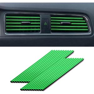 imageLivTee 20 Pieces Car Air Conditioner Decoration Strip for Vent Outlet Universal Waterproof Bendable Air Vent Outlet Trim Decoration Car Interior Accessories GreenGreen
