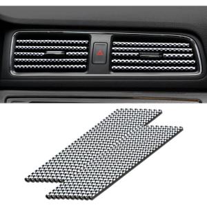 imageLivTee 20 Pieces Car Air Conditioner Decoration Strip for Vent Outlet Universal Waterproof Bendable Air Vent Outlet Trim Decoration Car Interior Accessories GreenCarbon Black