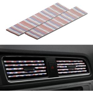 imageLivTee 20 Pieces Car Air Conditioner Decoration Strip for Vent Outlet Universal Waterproof Bendable Air Vent Outlet Trim Decoration Car Interior Accessories GreenPink Flag