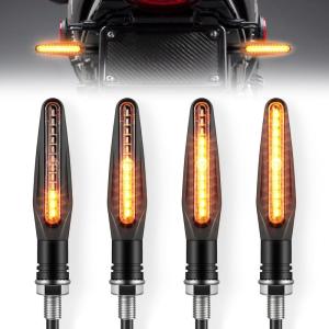 imageLivTee Super Bright 4PCS Motorcycle Indicators Flowing LED Turn Signal Lights 12V for Motorbike Scooter Quad Cruiser Off Road Amber YellowAmber Yellow