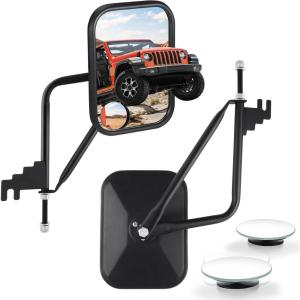 imageLivTee Upgraded Mirrors Doors Off with Blind Spot Mirror AntiShake Side View Mirrors Fit for Jeep Wrangler JT and JL 20182024 Wider View More Fixed and EasyInstall Car Exterior Accessories2PCS