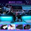 imageLivTee Accent Interior Car Lights Smart Car Interior Lights with App Control RGB LED Lights with Music Mode and DIY Mode 2 Lines Design LED Lights for Cars with Charger Car Accessories for WomenInterior LightsNEW