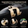 imageLivTee Beige Superior Leather Car Seat Back Headrest Hook Auto Seat Hook Hangers Interior Accessories for Purse Coats Umbrellas Grocery Bags Handbag 2PackBeige 1Pack