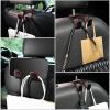 imageLivTee Beige Superior Leather Car Seat Back Headrest Hook Auto Seat Hook Hangers Interior Accessories for Purse Coats Umbrellas Grocery Bags Handbag 2PackBlack  Red 1Pack