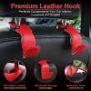 imageLivTee Beige Superior Leather Car Seat Back Headrest Hook Auto Seat Hook Hangers Interior Accessories for Purse Coats Umbrellas Grocery Bags Handbag 2PackRed 2Pack