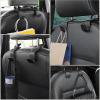 imageLivTee Beige Superior Leather Car Seat Back Headrest Hook Auto Seat Hook Hangers Interior Accessories for Purse Coats Umbrellas Grocery Bags Handbag 2PackBlack 2Pack