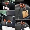 imageLivTee Beige Superior Leather Car Seat Back Headrest Hook Auto Seat Hook Hangers Interior Accessories for Purse Coats Umbrellas Grocery Bags Handbag 2PackBrown 1Pack
