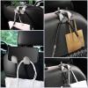 imageLivTee Beige Superior Leather Car Seat Back Headrest Hook Auto Seat Hook Hangers Interior Accessories for Purse Coats Umbrellas Grocery Bags Handbag 2PackGray 1Pack