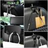 imageLivTee Beige Superior Leather Car Seat Back Headrest Hook Auto Seat Hook Hangers Interior Accessories for Purse Coats Umbrellas Grocery Bags Handbag 2PackBlack 1Pack