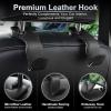 imageLivTee Beige Superior Leather Car Seat Back Headrest Hook Auto Seat Hook Hangers Interior Accessories for Purse Coats Umbrellas Grocery Bags Handbag 2PackBlack 2Pack