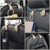 imageLivTee Beige Superior Leather Car Seat Back Headrest Hook Auto Seat Hook Hangers Interior Accessories for Purse Coats Umbrellas Grocery Bags Handbag 2PackBeige 2Pack