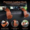 imageLivTee Beige Superior Leather Car Seat Back Headrest Hook Auto Seat Hook Hangers Interior Accessories for Purse Coats Umbrellas Grocery Bags Handbag 2PackBrown 2Pack