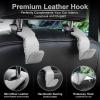 imageLivTee Beige Superior Leather Car Seat Back Headrest Hook Auto Seat Hook Hangers Interior Accessories for Purse Coats Umbrellas Grocery Bags Handbag 2PackGray 2Pack