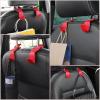 imageLivTee Beige Superior Leather Car Seat Back Headrest Hook Auto Seat Hook Hangers Interior Accessories for Purse Coats Umbrellas Grocery Bags Handbag 2PackRed 2Pack