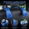 imageLivTee Beige Superior Leather Car Seat Back Headrest Hook Auto Seat Hook Hangers Interior Accessories for Purse Coats Umbrellas Grocery Bags Handbag 2PackBlue 2Pack