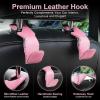 imageLivTee Beige Superior Leather Car Seat Back Headrest Hook Auto Seat Hook Hangers Interior Accessories for Purse Coats Umbrellas Grocery Bags Handbag 2PackPink