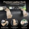 imageLivTee Beige Superior Leather Car Seat Back Headrest Hook Auto Seat Hook Hangers Interior Accessories for Purse Coats Umbrellas Grocery Bags Handbag 2PackBeige 2Pack