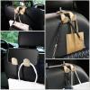 imageLivTee Beige Superior Leather Car Seat Back Headrest Hook Auto Seat Hook Hangers Interior Accessories for Purse Coats Umbrellas Grocery Bags Handbag 2PackBeige 1Pack