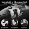 imageLivTee Beige Superior Leather Car Seat Back Headrest Hook Auto Seat Hook Hangers Interior Accessories for Purse Coats Umbrellas Grocery Bags Handbag 2PackGray 1Pack