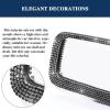 imageLivTee Bling Car Rearview Mirror Car Bling Decorations Rear View Mirror with HD Glass Bling Car Interior Accessories for Women and Teens  BlueBlack
