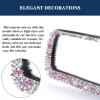 imageLivTee Bling Car Rearview Mirror Car Bling Decorations Rear View Mirror with HD Glass Bling Car Interior Accessories for Women and Teens  BluePink