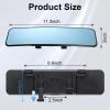 imageLivTee Car Rear View Mirror HD Glass Frameless 1181 Inch Panoramic Convex Interior Clipon Wide Angle Mirror to Reduce Blind Spot Effectively for Cars SUVs Trucks  Car AccessoriesAnti Glare113 inch