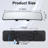imageLivTee Car Rear View Mirror HD Glass Frameless 1181 Inch Panoramic Convex Interior Clipon Wide Angle Mirror to Reduce Blind Spot Effectively for Cars SUVs Trucks  Car AccessoriesStandard113 inch