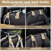 imageLivTee Car Seat Headrest Hook Car Headrest Hidden Hook 4 Pack Universal Auto Car Back Seat Hook Organizer for Purse Coat Car Interior Accessories GrayBeigeCF